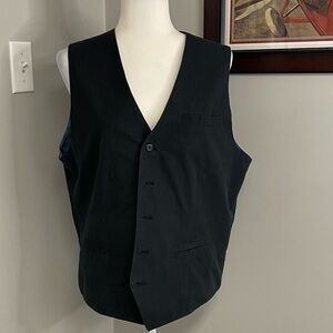 Fossil mens Y2K Vest striped black gray size Large preppy academia career party